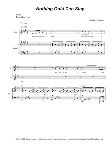 Nothing Gold Can Stay (Duet for a Soprano and Alto solo)