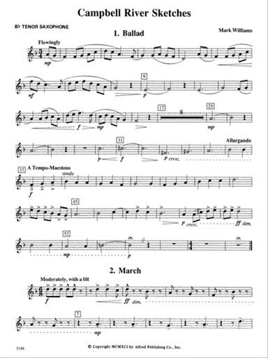 Campbell River Sketches: B-flat Tenor Saxophone