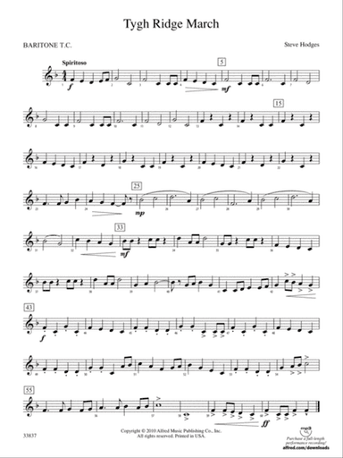 Tygh Ridge March: Baritone T.C.