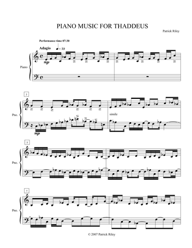 Piano Music for Thaddeus