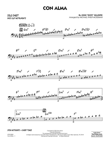 Con Alma (arr. Michael Mossman) - Bass Clef Solo Sheet