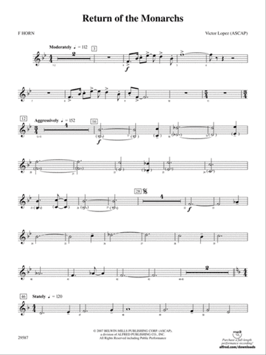 Return of the Monarchs: 1st F Horn