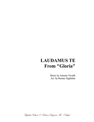 LAUDAMUS TE - From "Gloria - RV 589 - Vivaldi" - Arr. for Soprano, Alto and Piano/Organ