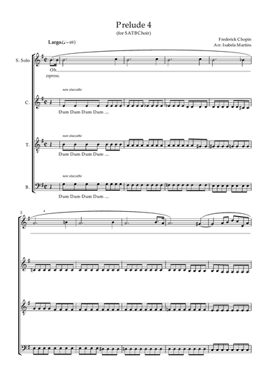 Prelude 4 - Chopin ( for SATB Choir)
