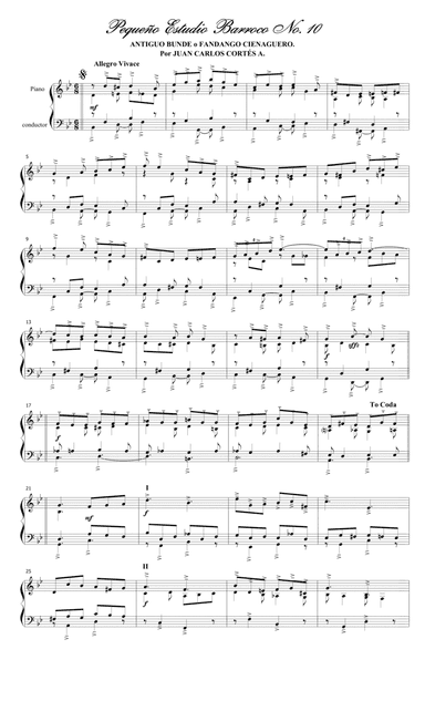 Pequeño Estudio Barroco No. 10 "Antiguo Bunde o Fandango Cienaguero" (Small Baroque Studio No. 10)
