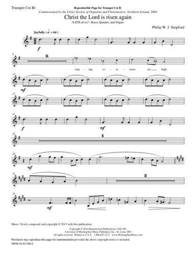 Christ the Lord Is Risen Again (Downloadable Instrumental Parts)