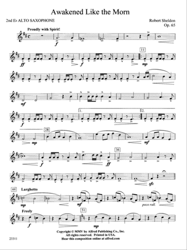 Awakened Like the Morn: 2nd E-flat Alto Saxophone