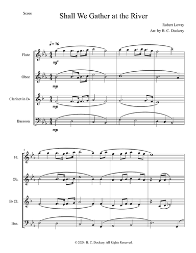 Shall We Gather at the River (Woodwind Quartet)