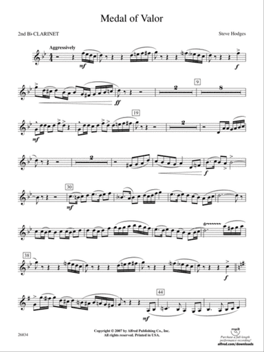 Medal of Valor: 2nd B-flat Clarinet
