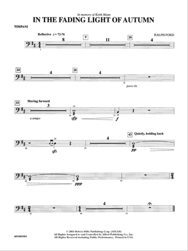In the Fading Light of Autumn: Timpani