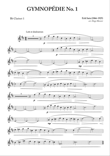 Gymnopédie Nos. 1,2,3 for Clarinet Quartet