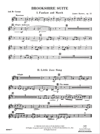 Brookshire Suite: 2nd B-flat Cornet