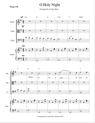 O Holy Night - 5 part strings and piano