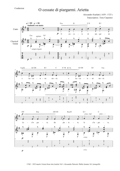 O cessate di piagarmi ( Arietta extract from Aria Antiche, Vol. 1 )