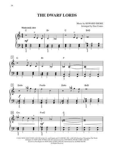 The Dwarf Lords (from The Hobbit: An Unexpected Journey) (arr. Dan Coates)