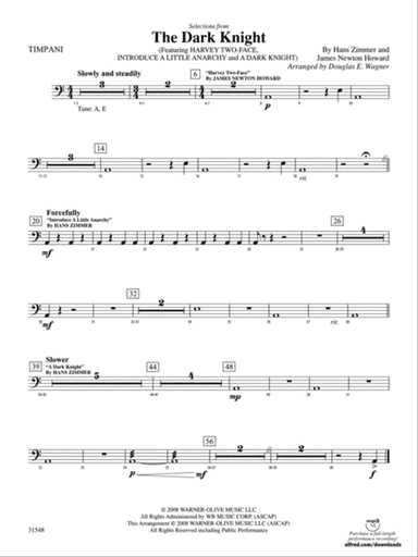 The Dark Knight, Selections from: Timpani