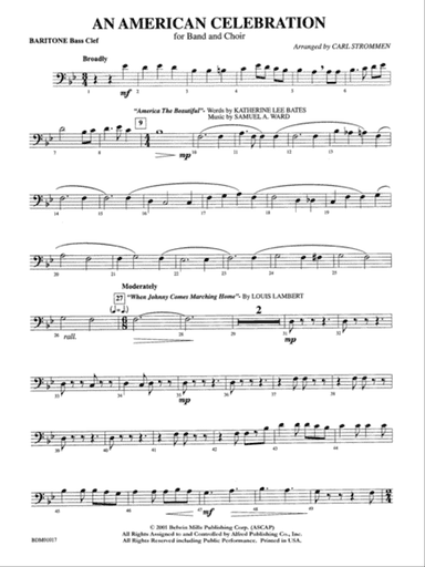 An American Celebration (for Band and Choir): Baritone B.C.