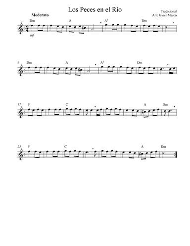 Christmas Carols for Alto Recorder: Los Peces en el Río