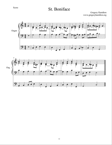 St. Boniface - Thou Hope of all the World - Alternative harmonization