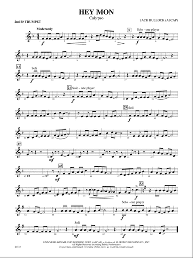 Hey Mon (Calypso): 2nd B-flat Trumpet