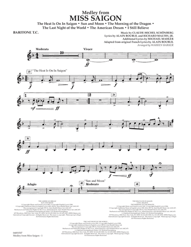 Medley from Miss Saigon (arr. Warren Barker) - Baritone T.C.