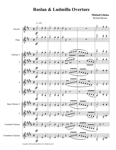 Ruslan & Ludmilla Overture (Clarinet Octet + Piccolo & Flute)