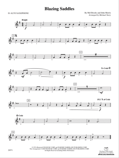 Blazing Saddles: E-flat Alto Saxophone