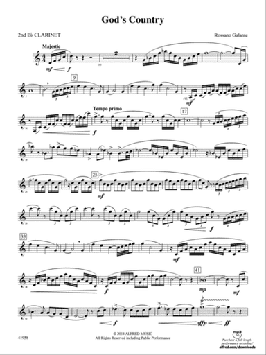 God's Country: 2nd B-flat Clarinet