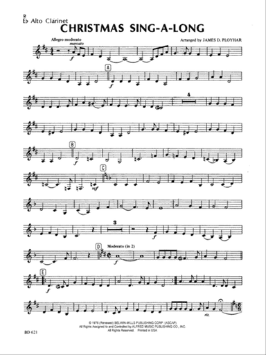 Christmas Sing-a-Long (for Band with Audience Participation): E-flat Alto Clarinet
