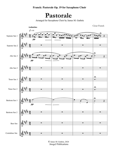 Franck: Pastorale Op. 19 for Saxophone Choir