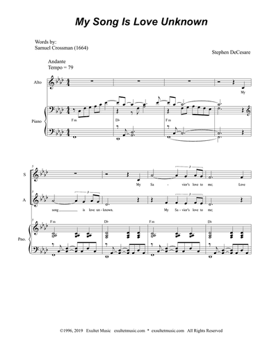 My Song Is Love Unknown (Duet for Soprano and Alto Solo)