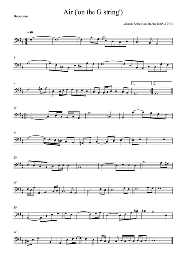 Air ('on the G string') - Bassoon