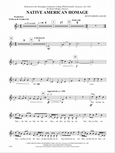 Native American Homage: (wp) B-flat Tuba T.C.