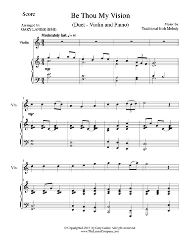 BE THOU MY VISION (Duet – Violin and Piano/Score and Parts)