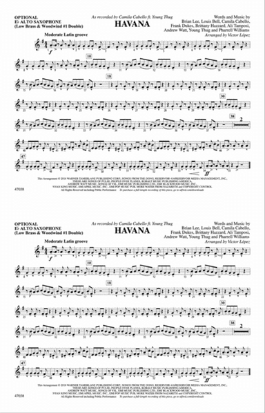 Havana: Optional Alto Sax