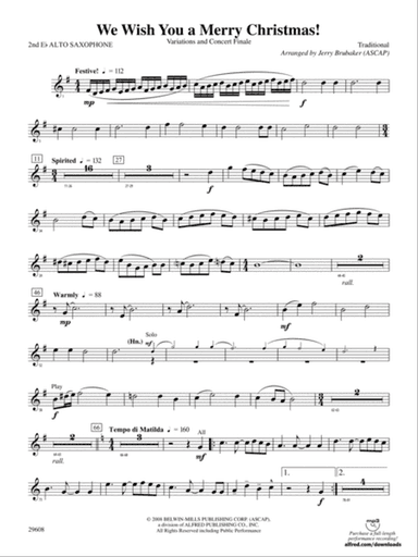 We Wish You a Merry Christmas!: 2nd E-flat Alto Saxophone