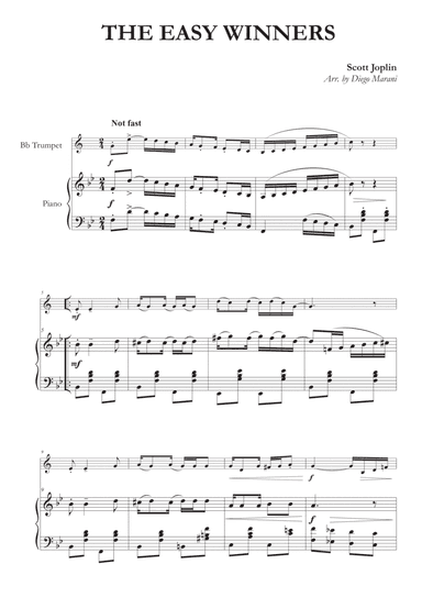 The Easy Winners for Trumpet and Piano