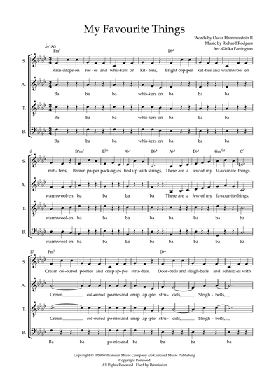 My Favourite Things (from The Sound Of Music) (arr. Gitika Partington)