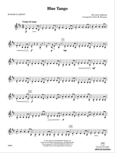 Blue Tango: B-flat Bass Clarinet