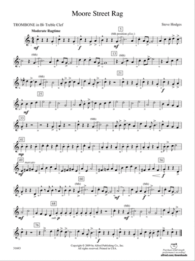 Moore Street Rag: (wp) 1st B-flat Trombone T.C.