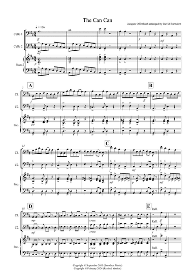 The Can Can for Cello Duet