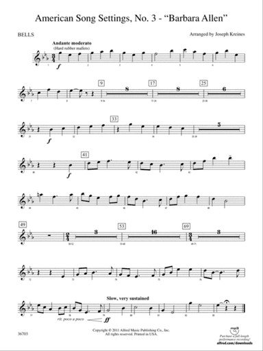 American Song Settings, No. 3 "Barbara Allen": Bells