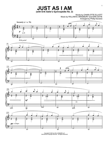 Just As I Am (With Erik Satie's Gymnopedie No. 2) (arr. Phillip Keveren)