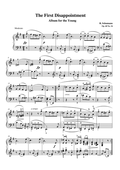 Schumann Op. 68 No. 16 'The First Disappointment' Album of the young