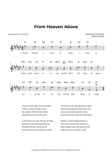 From Heaven Above (Key of F-Sharp Major)