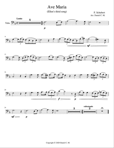 Ave Maria for tuba and piano (in F)