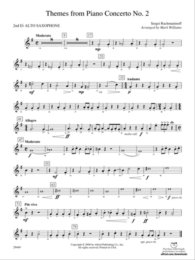 Themes from Piano Concerto No. 2: 2nd E-flat Alto Saxophone