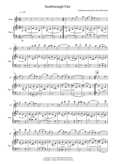 Scarborough Fair for Flute and Piano