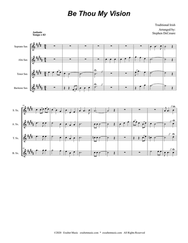 Be Thou My Vision (Saxophone Quartet and Piano)