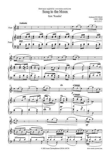 Song to the Moon - Flute and Piano
